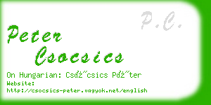 peter csocsics business card